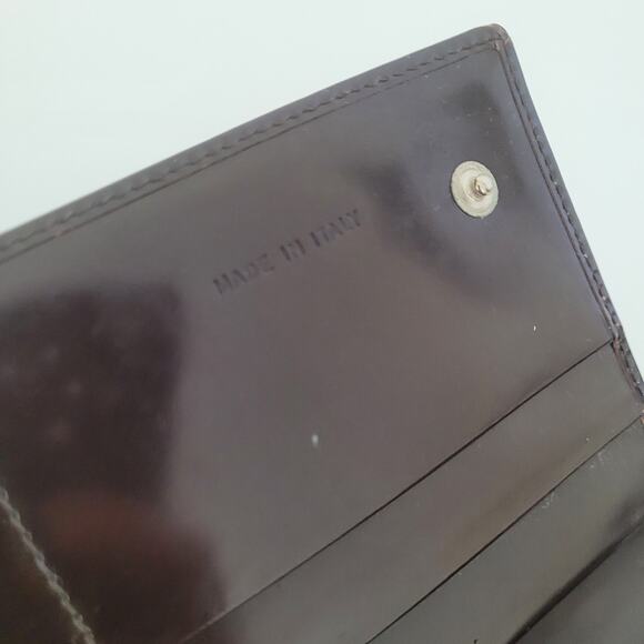 PRADA Foglio In Pelle Spazzolato Cordovan Leather Logo Wallet Envelope Large Box - Picture 6 of 15